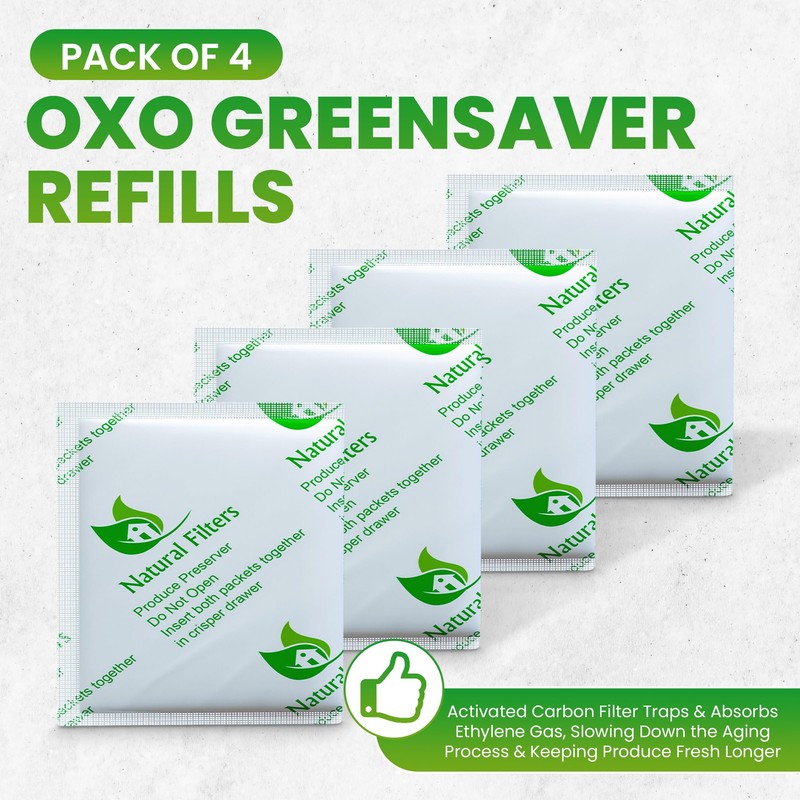 Natural Filters 4 Pack Greensaver Produce Preserver Filter Refills Compatible
