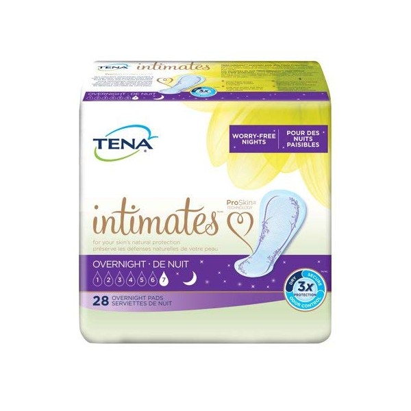 TENA Intimates Overnight Pads 16 Inch Length Box Of 28