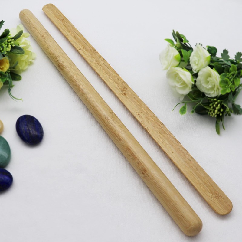 Goodtar 12 PCS Solid Bamboo Massage Stick Sets Warm Bamboo