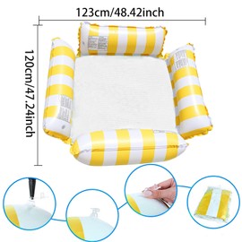 Inflatable Swimming Bed, Floating Lounge, Water Hammock, 4-in-1 Lounge Chair Pool Air Mattress, Water Toy Pool Accessories, Premium Water Hammock for Adults for Swimming Parties (Yellow)