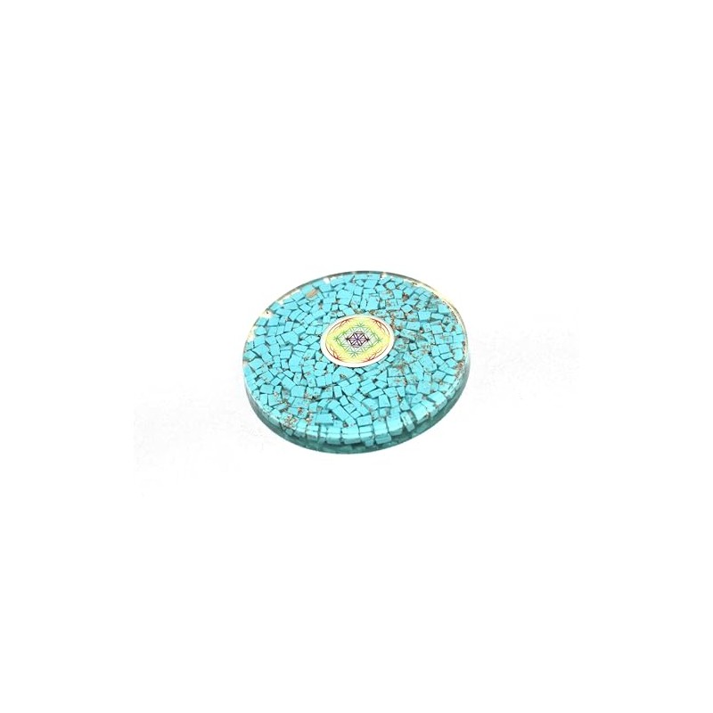 Prajet Energized Orgonite Healing Crystal Round Tea Coaster Approx. Diameter