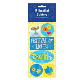 Designer Greetings Hanukkah Stickers, Animated Holiday Elements – 3 Sticker Sheets for Kids, Teachers, Parents – Perfect for School, Children, Scrapbooking (18 Stickers)