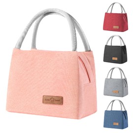 YAYOSUE Insulated Lunch Bag for Men,Zipped Lunch Bags for Women,Reusable Lunch Tote Bags,Lightweight,Waterproof,Thermal Portable Bag Lunch Bag for Work,Picnic,Outdoor,Camping(10.6x6.3x7.5 inch, Pink)