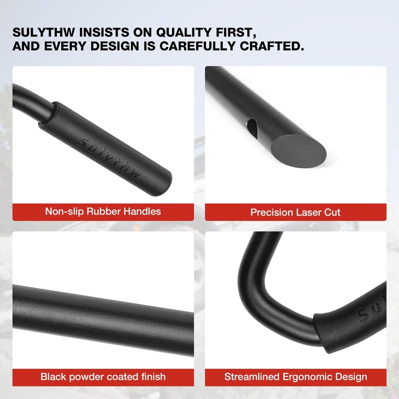 Sulythw NO Block Sunvisor Front & Rear Jeep Grab Handles,