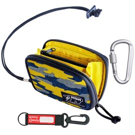 Rough Enough Wallet for Teen Boys Men Card Holder Wallet with Neck Lanyard Zipper Coin Purse Accordion Yellow Camo Canvas