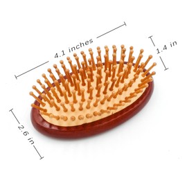 Menesia Bamboo Bristle Cushion Brush for Cat & Dog Hair - Bamboo Pet Scalp Massager - Kitty & Puppy Hair Grooming Brush Comb (Brown)