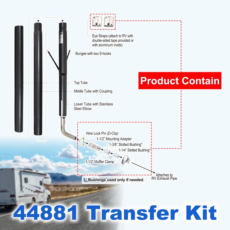 nipponAsia 44881 Transfer Kit，Replacement for Camco Compatible with Gen-Turi Generator