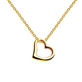 Dew Sterling Silver and Gold Plated Open Heart 18" Necklace