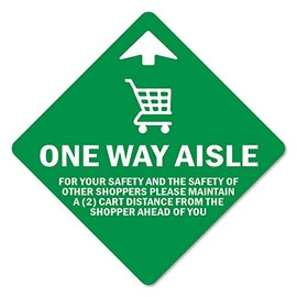 Public Safety Sign One Way Aisle for Your Saftety Non-Slip Floor Graphic | Floor Marker Vinyl Decal| Protect Your Business, Work Place & Customers | Made in The USA
