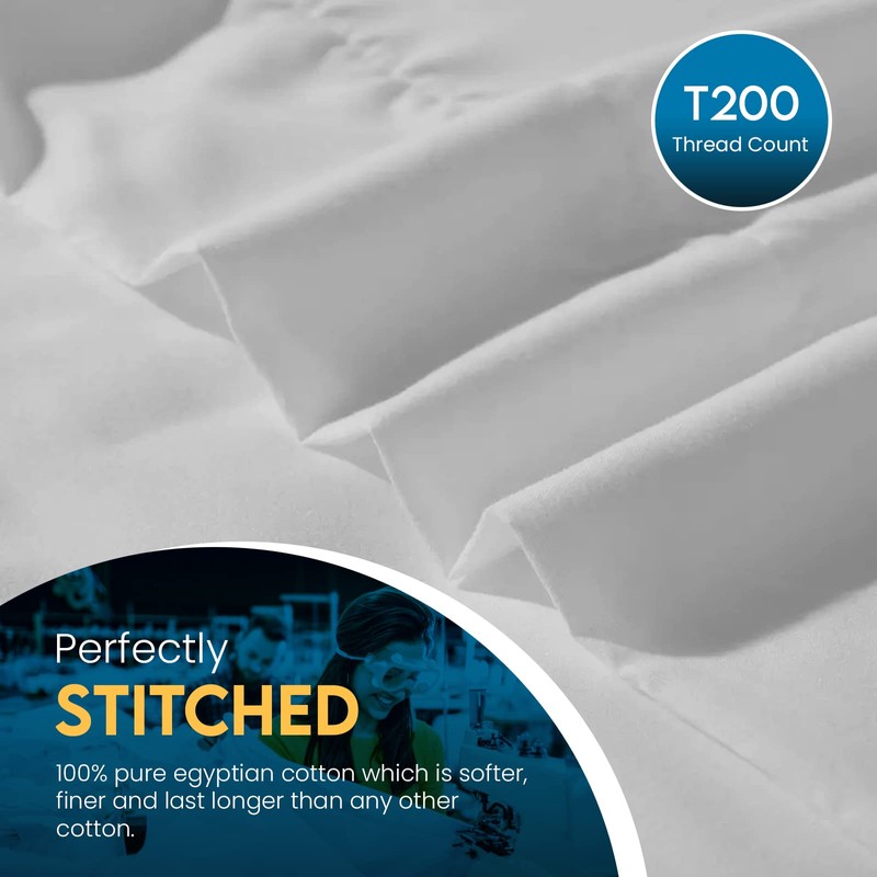 Sunshine Comforts Egyptian Cotton Flat Sheets Breathable, Anti Wrinkle, Fade