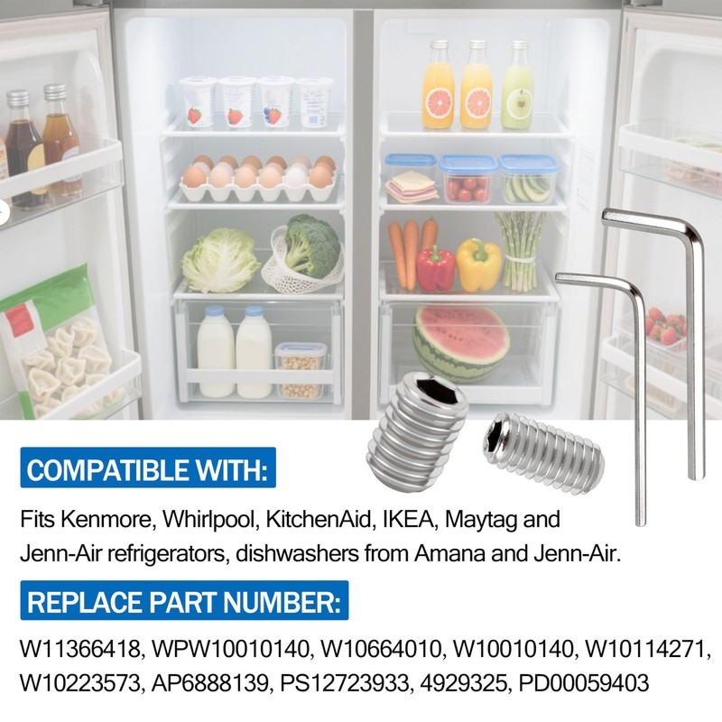 Zfegto W11366418 Refrigerator Freezer Door Handle Mounting Set Screw -
