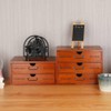 PACKGILO Wooden Storage Box Rustic Desktop Organizer with 3 Drawers