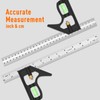 Combination Square, 12'/300mm Stainless Steel Combo Square Carpentry Tools, 45/90