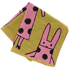 Atsuko Matano 181007-0001-02 Women's Triple Gauze Handkerchief (Yellow/100% Cotton), Gauze Handkerchief, Rabbit Pattern, Imabari, Gift, Gift