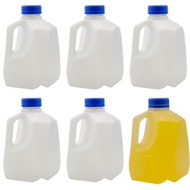 Cornucopia Brands 32oz Plastic Jugs (6-Pack); 1-Quart / 32-Ounce Bottles w/Caps for Juice, Water, Sports and Protein Drinks and Milk, BPA-Free