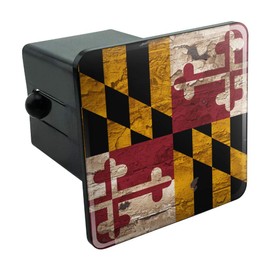 Graphics and More Rustic Distressed Maryland State Flag Tow Trailer Hitch Cover Plug Insert