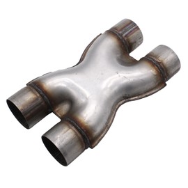 2.5" Crossover X Pipe Universal Stainless Steel Exhaust Tip Dual 2.5" Inlet 2.5" Outlet Stainless Steel Muffler Exhaust Tip