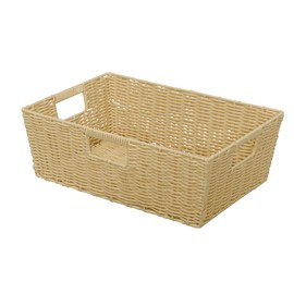 Iris Ohyama KAB-38 Color Woven Basket, Beige, Width 15.0 x Depth 10.2 x Height 5.1 inches (38 x 26 x 13 cm)
