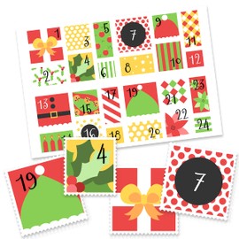 Papierdrachen 24 Advent calendar number stickers Yellow and green postage stamp No. 51 - stickers - for you to assemble and decorate