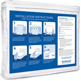 Cal King (9-12 in. Deep) SureGuard Mattress Encasement - 100% Waterproof, Bed Bug Proof, Hypoallergenic - Premium Zippered Six-Sided Cover