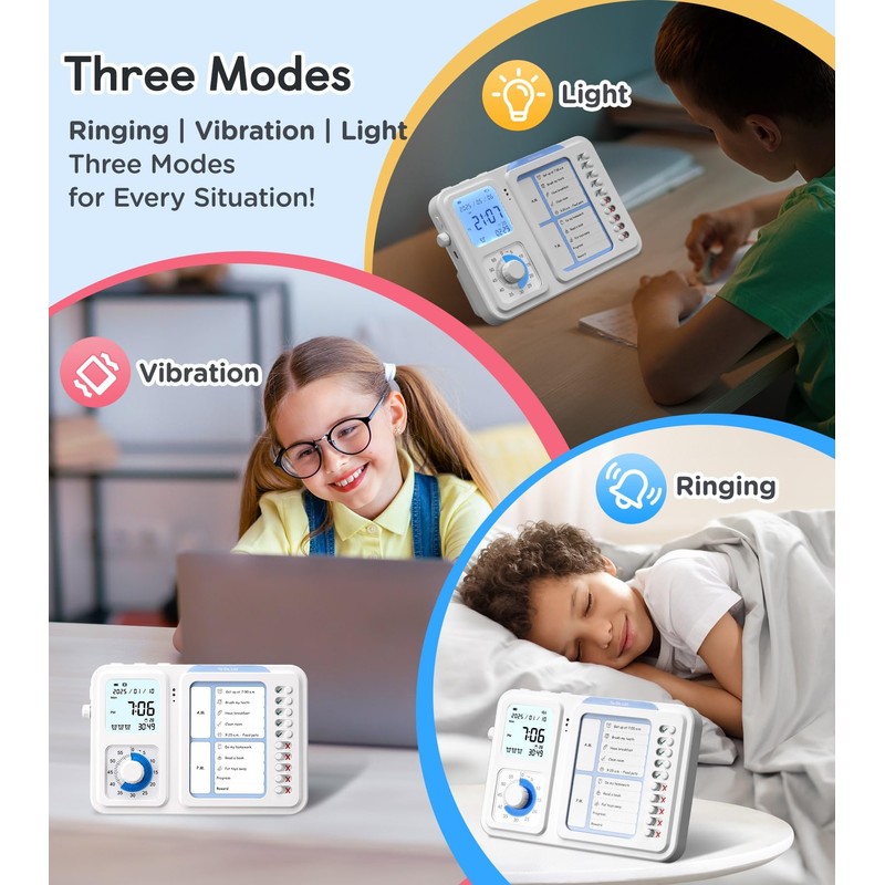 3-in-1 Visual Timer & ADHD Tool for Kids|Adults, Task Timer