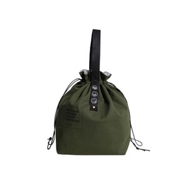 Insulated Thermal 100% Cotton Canvas Lunch Bag - Insulated Aluminum Wool Cotton Inside Large Capacity/Convenient/Simple/Fashion/Plain Simple Drawstring Bag-Durable Waterproof Outdoor Camping Picnic Bag Unisex Lunch Bag (Green)