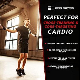 WOD Nation Aluminum Handle High Speed Adjustable Jump Rope for Women and Men - Perfect Skipping Rope for Boxing, Fitness, Workout