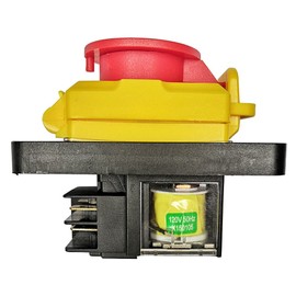 KJD12 Emergency Stop Electromagnetic Switches KEDU Pushbutton Switch for Lathes Cutter 120V 4 Pins, Black GREEN RED