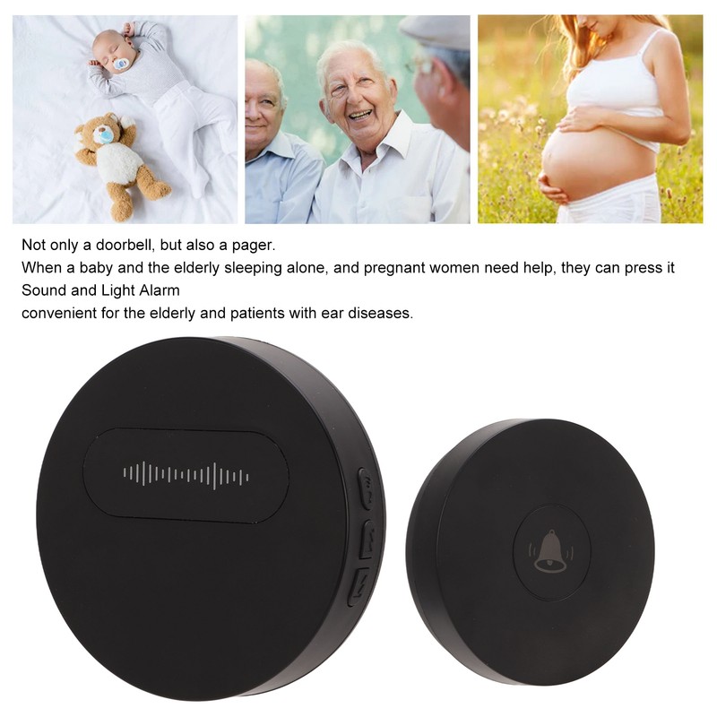Self Generating Wireless Doorbell IP44 Waterproof 58 Ringtones 2 Transmitters
