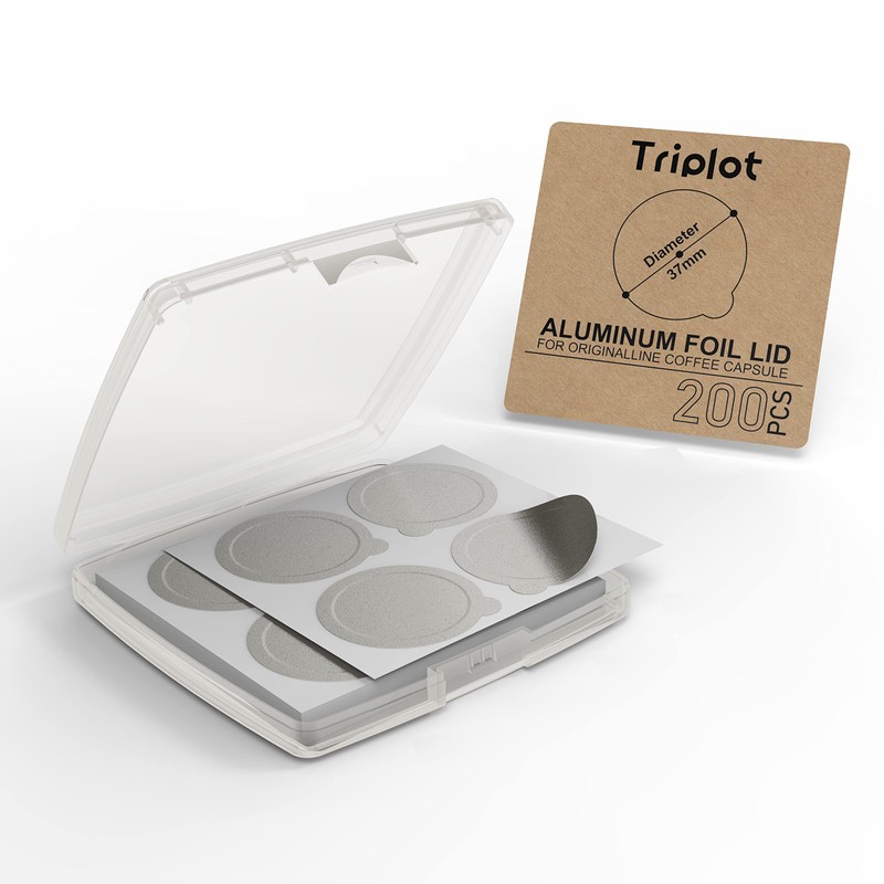 Tiplot Aluminum Lids for Reusable Nespresso OriginalLines Capsules 200pcs,Self Adhesive