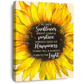 OTINGQD Be like a Sunflower Wall Decor,Inspirational Canvas Wall Art,Sunflower Motivational Wall Decor,Encouragement Gifts for Women Men