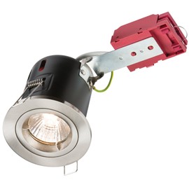 Knightsbridge Fixed GU10 230V 50W IC Fire-Rated Downlight-Brushed Chrome, Metal