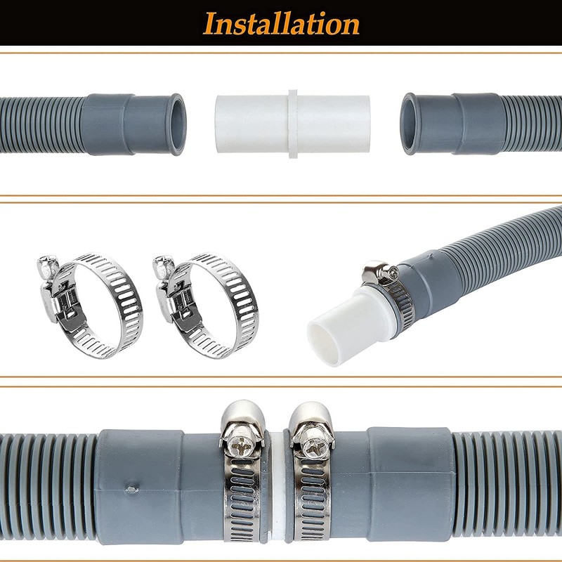 APACALI 2 PCS Washing Machine Drain Hose Extension Kit16 ft