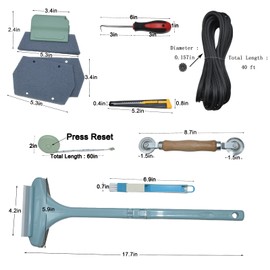 59"×106" Black Fiberglass Adjustable Window Screen Mesh Repair Kit with Spline Window Screens Replacement for Patio/Porch/Basement Window/Dining Room/Kitchen/Bedroom/Living Room (Black, 59"x106")