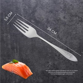 Gehring Solingen Flower Serving Fork for Fish and Meat, Set of 2, Stainless Steel Cutlery, Serving Fork, Fish Fork, Dishwasher Safe, Made in Germany