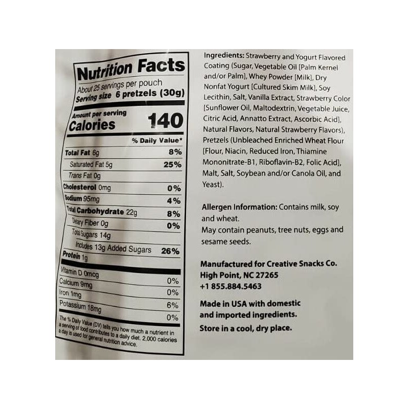 Creative Snacks Strawberry Pretzels (26 Oz, 1.625 LBS)