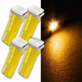 DTM 4x Amber T5 Wedge 1 5050  SMD LED Bulbs T5 17 18 27 37 70 73 74 79 85 86 2721