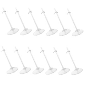 12Pcs Doll Stand Action Figure Display Organizer, Transparent Plastic Doll Holder for Various Sizes, Ideal for Home Decor and Collectors