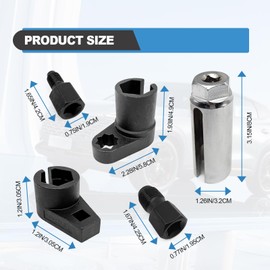 NOTISH 5PCS Automotive O2 Oxygen Sensor Socket Set Wrench Remover Tool and Thread Chaser Tool Set