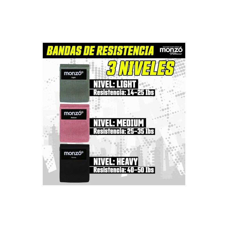 MONZÓ| Bandas de Resistencia para Ejercicio | Ligas de Resistencia