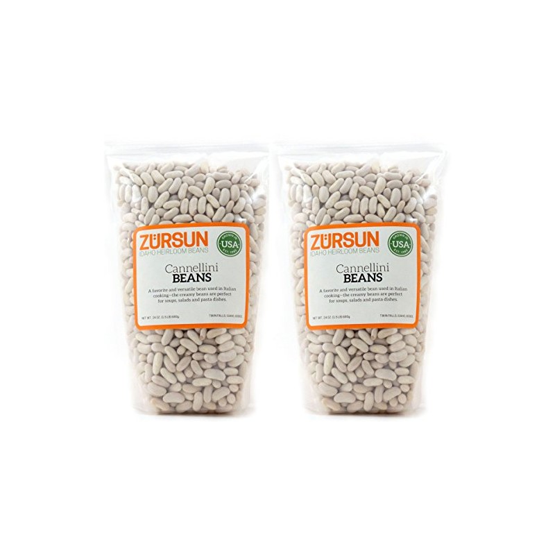 Zursun Heirloom Dry Cannellini Beans 24 oz each (2-Pack)