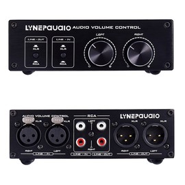 QIUNI Passive Volume Controller with Fully-Balanced & Single-Ended Mode XLR & RCA Interface for Home Stereo System Pre-Amplifier Speaker