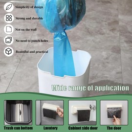 Sgphrzlt 2 PCS Trash Bag Dispenser Roll Holder Bottom of Can, Adhesive Wall Mount Kitchen Garbage Bag Organizer and Storage Under Sink Inside Trashcan Cabinet for Home Bathroom (Beige)