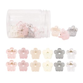 Padorul Small Flower Hair Claw Clips Non-Slip for Women, 12Pcs Multi-color Cute Mini Flower Plastic Hairpins Accessories for Daily Use