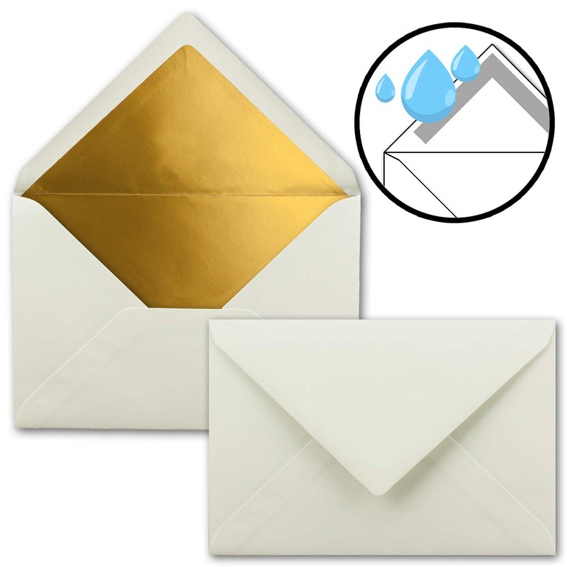 NEUSER PAPIER 75x envelopes B6 with gold lining 12.5 x