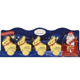 Lindt LINDOR Milk Chocolate Holday Figure Santa Claus and Reindeer Hollow 1.7oz
