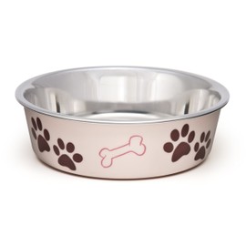Loving Pets - Bella Bowls - Dog Food Water Bowl No Tip Stainless Steel Pet Bowl No Skid Spill Proof (Large, Paparazzi Pink)