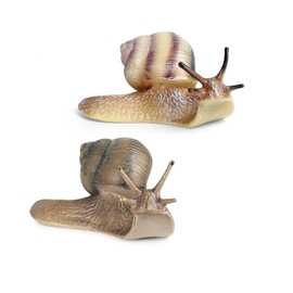 titihuirie 2 Pcs Snail Figurine Miniature Snail Model Realistic Animal Figurines Fairy Garden Micro Landscape Decor