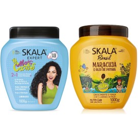 SKALA Hair Type 3ABC - Mais Cachos & Passion Fruit Combo - Hydrate Curls, Eliminate Frizz, For Curly Hair - 2-IN-1 Conditioning Treatment & Cream to Comb