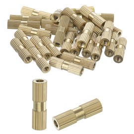 QUARKZMAN Knurled Insert Nuts, 30 Pieces M3 x 18 mm (L) x 5 mm (Diameter) Threaded Pressure Brass Nuts Female Thread Inserts Brass Heat Set Insert Nuts